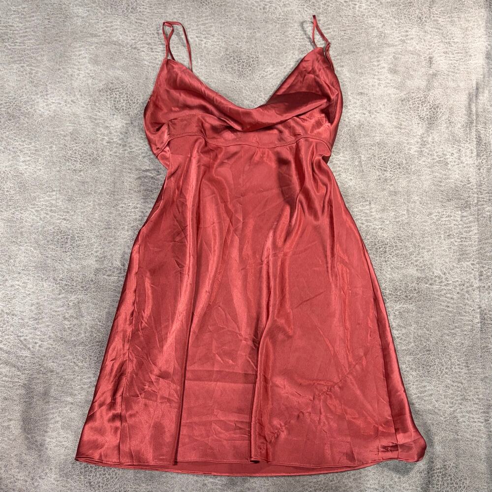 Victorias Secret Red Satin Slip Mini Dress